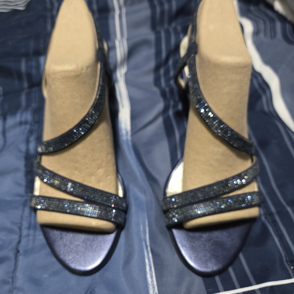 Naturalizer Glittering Blue Strappy Heels